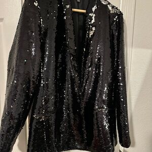 Inc Black Sequin Blazer